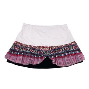 Lucky in Love Scallop Skirt Size XS Peekaboo Print Athletic Skort Boho Aztec